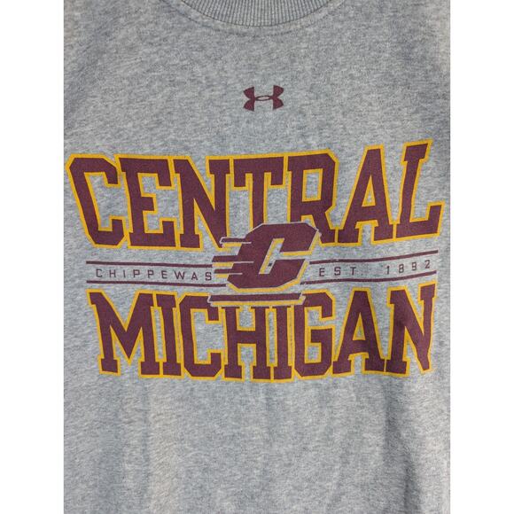 Central Michigan Chippewas Pullover Sweatshirt Mens Medium Loose Under Armour - Picture 11 of 16